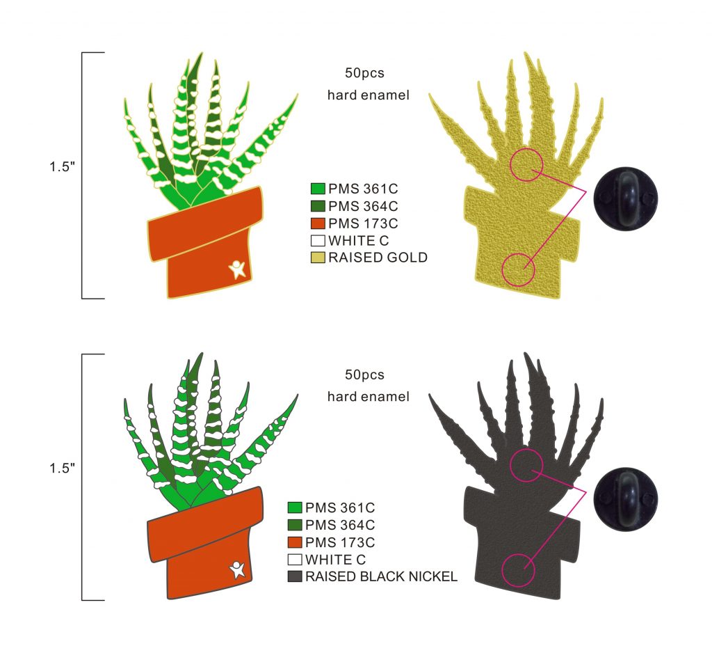 Art Business Products - Zebra Plant Succulent pin mockup