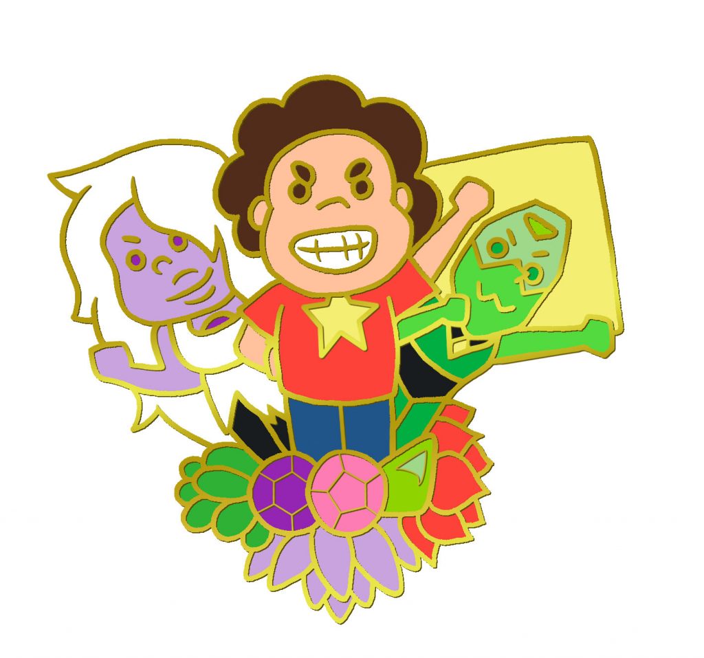 SU Shorty Squad Pin Gold Mockup